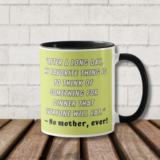 Iets voor het diner dat iedereen zal eten! mok