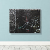 Iets Vreemds op dit Zwart Canvas 1 Afdruk (Insitu (Houten vloer))