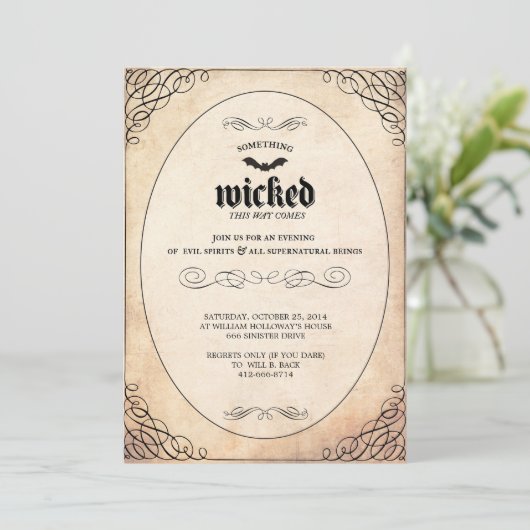 Iets wat de uitnodiging van de Halloween-partij wa (Staand voorkant)