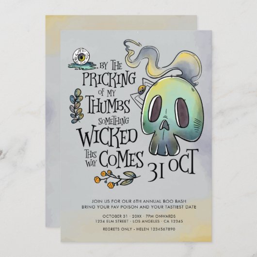 Iets wat een valse uitnodiging voor een feest van  (Voorkant / Achterkant)