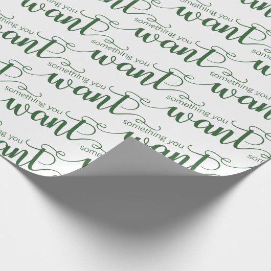 Iets wat je wilt, groenvakantiewrapping cadeaupapier (Hoek)