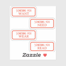 Iets wat je wilt, nodig, draag, lezen met kerst sticker