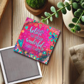 Iets wonderbaarlijks roze hartjes bloemeninspirati magneet