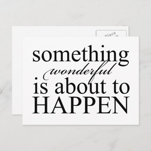 Iets Wonderful is op het punt van de postkaart (Voorkant / Achterkant)