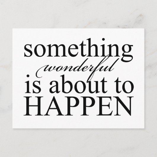 Iets Wonderful is op het punt van de postkaart (Voorkant)