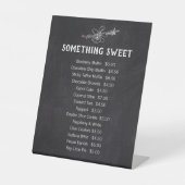 Iets zoete vanille cakes pasteien prijslijst reclamebord met voetstuk (Voorkant)