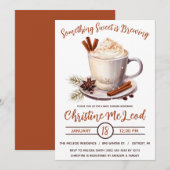 Iets zoets is brouwen, warme cacao Baby shower Kaart (Voorkant / Achterkant)