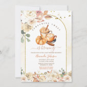 Iets zoets is het brouwen van gouden Baby shower Kaart (Voorkant)