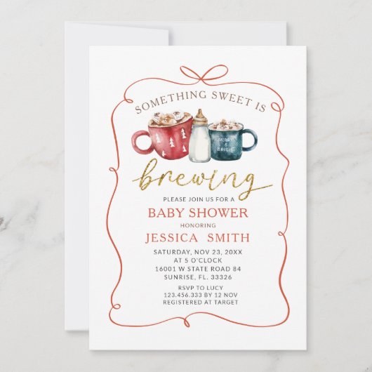 Iets zoets is het brouwen van handgetrokken Baby s Kaart (Voorkant)