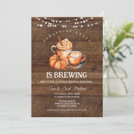 Iets zoets is het brouwen van hout paar douche kaart (Staand voorkant)