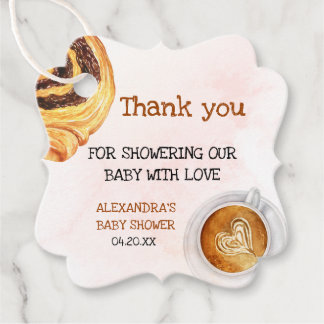 Iets zoets is het brouwen van Waterverf Baby showe Bedankjes Labels