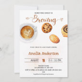 Iets zoets is het brouwen van Waterverf Baby showe Kaart (Voorkant)