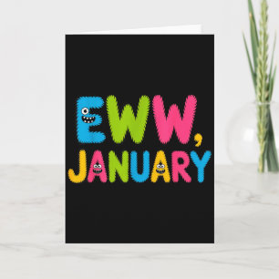 Ieuw januari grappige nieuwjaarsuitspraak schattig kaart