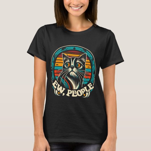 Ieuw Mensen, Anti-Sociale Kattenvibes T-shirt (Voorkant)