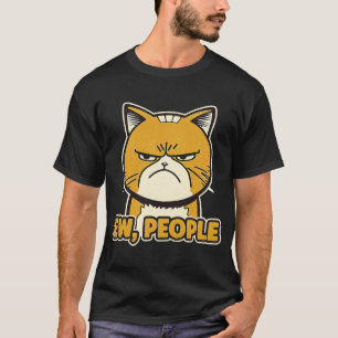 Ieuw Mensen Boze Kat Illustratie T-shirt