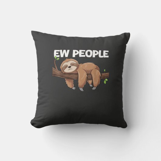 Ieuw Mensen Luiaard T-Shirt Kussen (Voorkant)