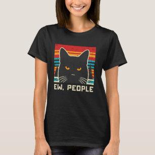 Ieuw Mensen Zwarte Kat Grappige Spreuk Introvert V T-shirt