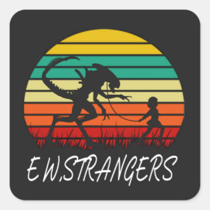 Ieuw vreemden vierkante sticker