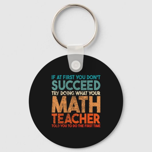 If At First You Don't Succeed Try Doing Funny Math Sleutelhanger (Voorkant)