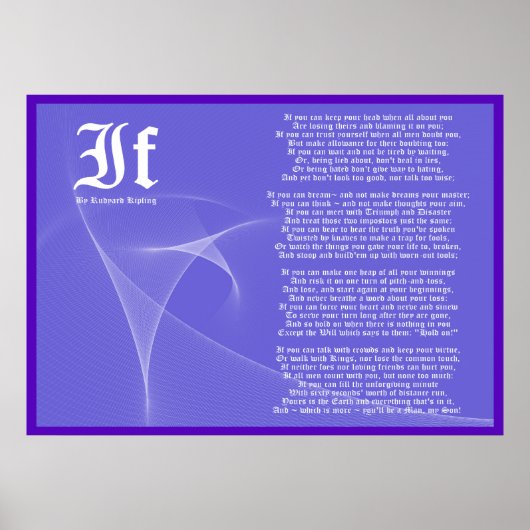 IF by Rudyard Kipling Poster Print (Voorkant)
