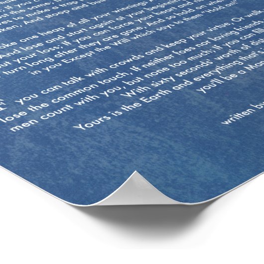 IF Citaat van Rudyard Kipling 1895 over Denim Poster (Hoek)