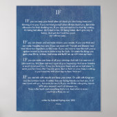 IF Citaat van Rudyard Kipling 1895 over Denim Poster (Voorkant)