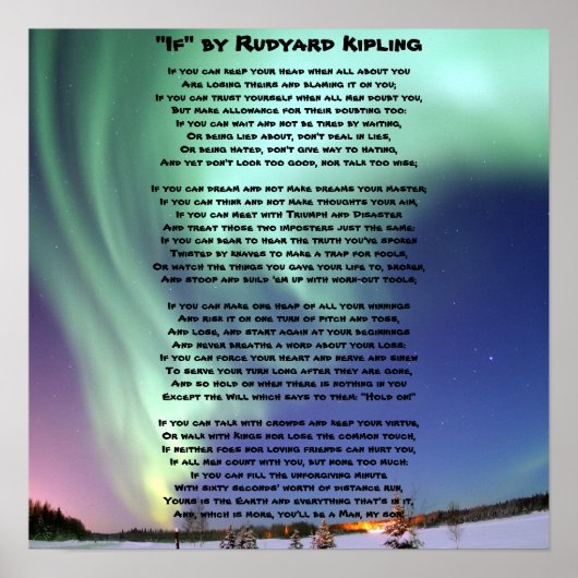 "If-" door Kipling Poster (Voorkant)