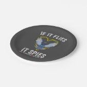 If Flies It Spies Birds Are Not Real Funny Dron Papieren Bordje (Gekanteld)