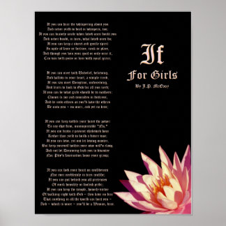If For Girls Poem by J.P. McEvoy Print