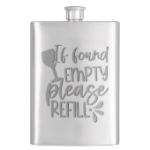 If Found Empty Please Refill | Adult Alcohol Humor Flacon (Voorkant)