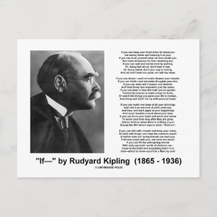 "If—" gedicht door Rudyard Kipling Briefkaart