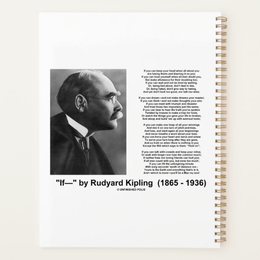 "If—" gedicht door Rudyard Kipling Planner (Achterkant)
