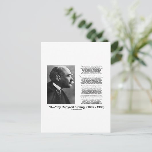 "If—" gedicht van Rudyard Kipling Briefkaart (Staand voorkant)