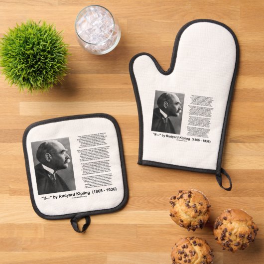 "If— " Gedicht van Rudyard Kipling Ovenwant & Pannenlap Set (Top down)