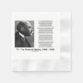 "If— " Gedicht van Rudyard Kipling Servet (Voorkant)
