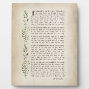 IF, Geïnspireerd gedicht van Rudyard Kipling Fotoplaat