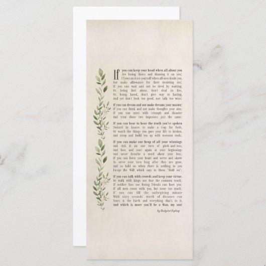 IF, Geïnspireerd gedicht van Rudyard Kipling- jong (Voorkant / Achterkant)