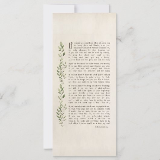 IF, Geïnspireerd gedicht van Rudyard Kipling- jong (Voorkant)