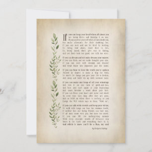 IF, Geïnspireerd gedicht van Rudyard Kipling Kaart