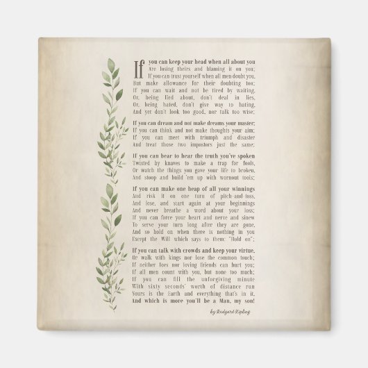 IF, Geïnspireerd gedicht van Rudyard Kipling Magneet (Voorkant)