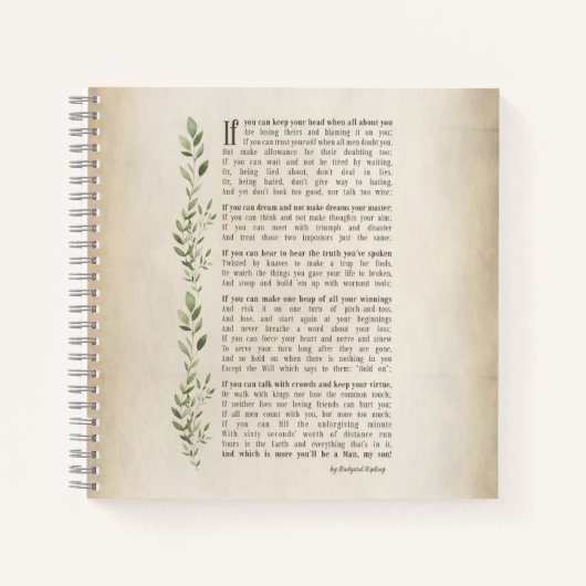 IF, Geïnspireerd gedicht van Rudyard Kipling Notitieboek (Voorkant)