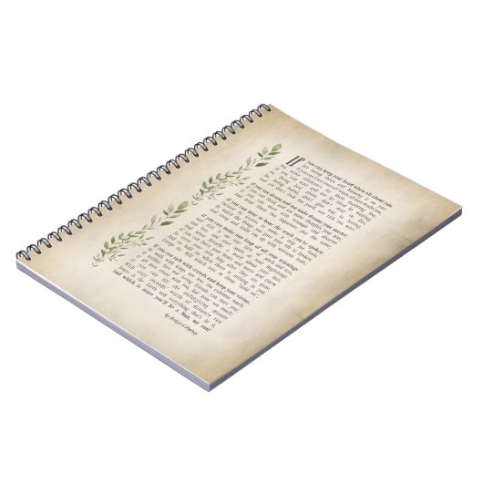 IF, Geïnspireerd gedicht van Rudyard Kipling Notitieboek (Linkerzijde)