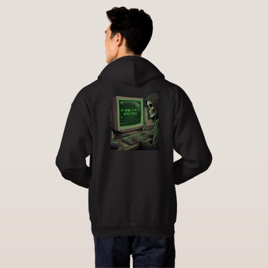 If Hope <= 0 Still Try Programmer Skeleton Coding Hoodie (Achterkant volledig)