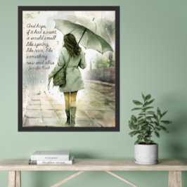 If Hope Had a Scent Watercolor Green Inspirational Poster