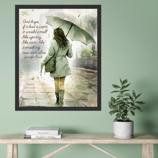 If Hope Had a Scent Watercolor Green Inspirational Poster