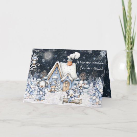 If Hugs Were Snowflakes I'd Make A Blizzard Winter Kaart (Voorkant)