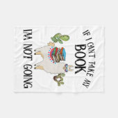 If I Can't Take My Book I'm Not Going Llama Fleece Deken (Voorkant (Horizontaal))
