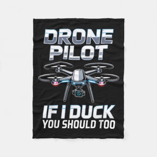If I Duck Drone Lot Drone Operator Rc Quaopter Fly Fleece Deken (Voorkant)
