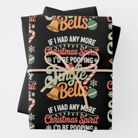 If I Had Any More Christmas Spirit I'd Jingle Bell Inpakpapier Vel (In situ)