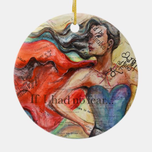 "If I huis No Fear" Art Ornament (Achterkant)